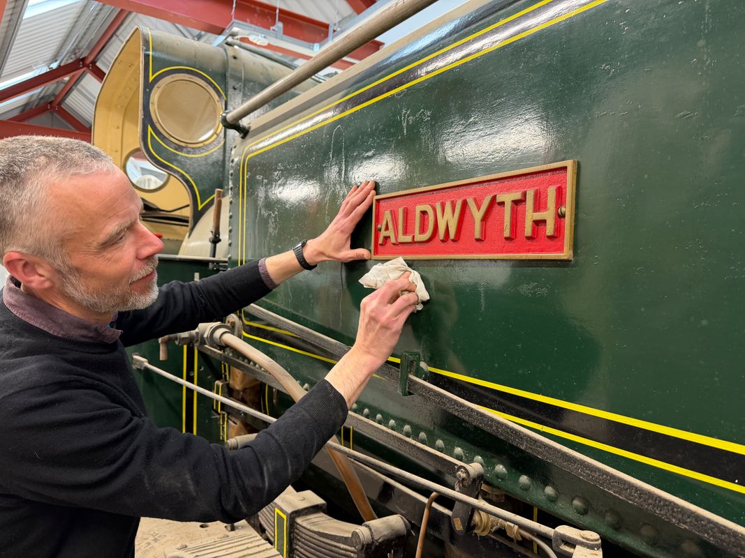 Chris Sharp, keeper at Leeds Industrial Museum, cleaning Aldwyth, one of the historic Leeds-made engines which will be on display next summer for the first time in a decade.
