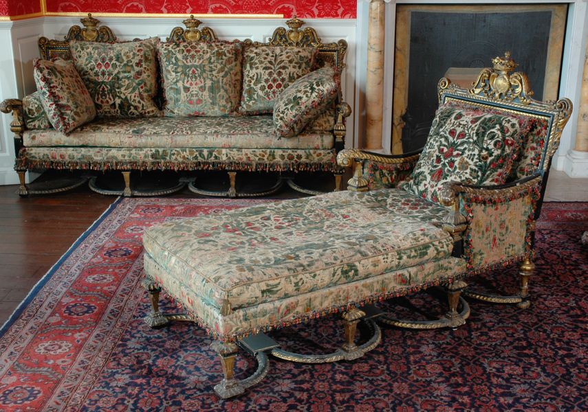 A late 17th century daybed and sofa