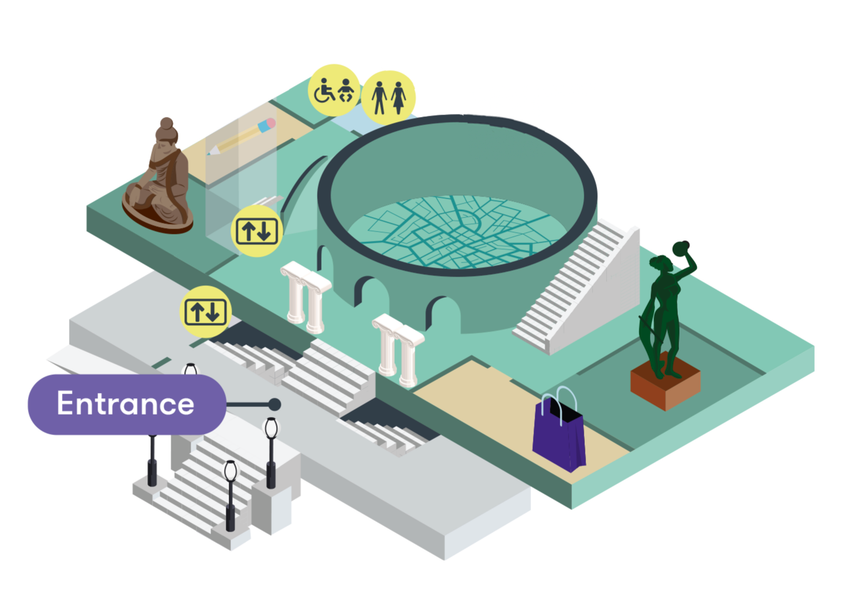 A 3D map of the first floor of the Leeds City Museum