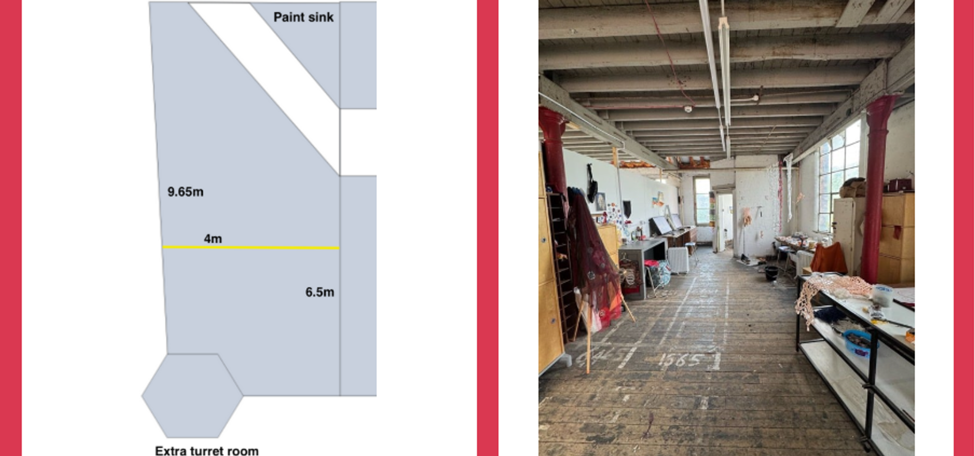 Image of a studio and map of the area