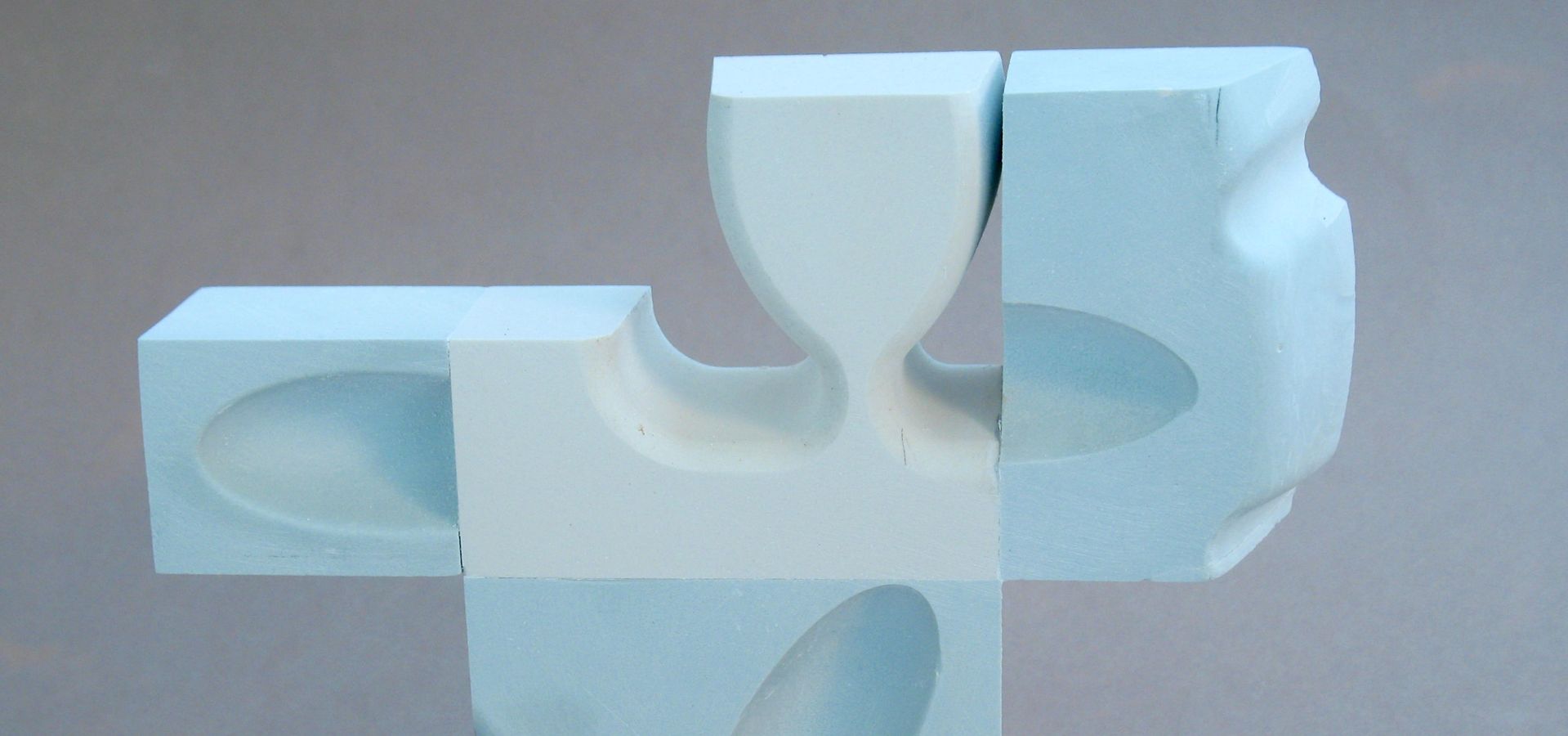 A blue sculpture by Garth Evans