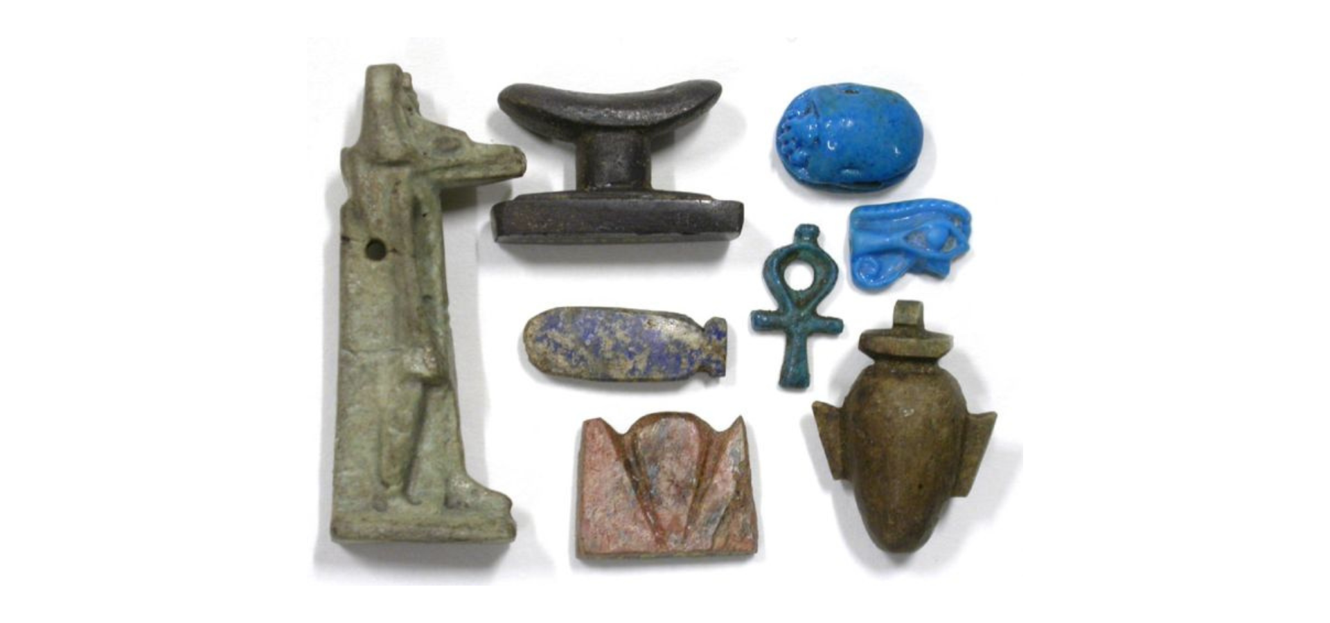 An assortment of Egyptian Amulets