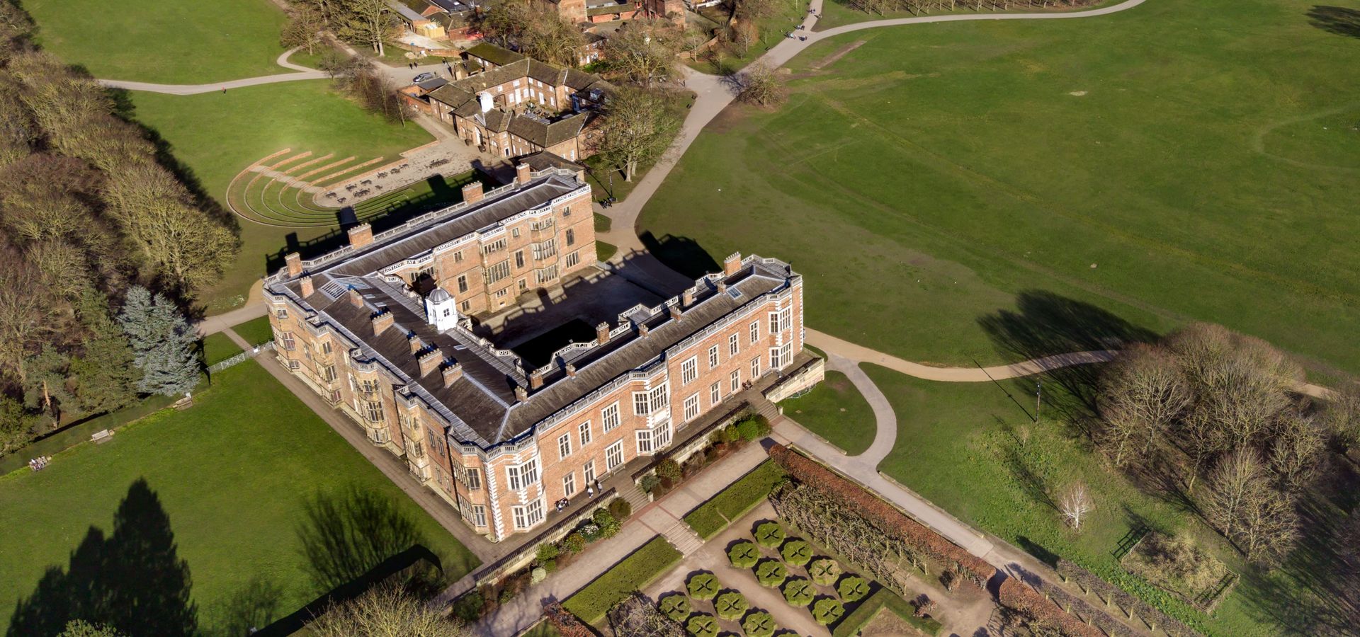 An aerial view of Temple Newsam