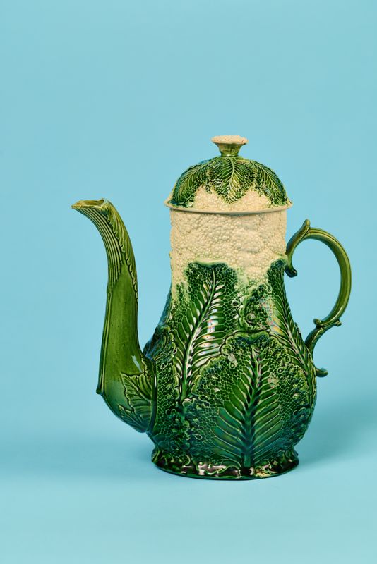 A jug with a cauliflower print on