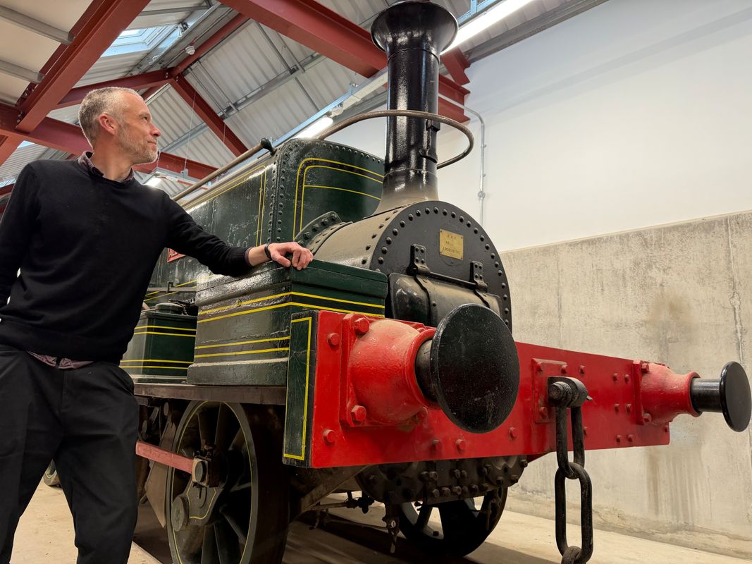 Chris Sharp, keeper at Leeds Industrial Museum, with Aldwyth, one of the historic Leeds-made engines which will be on display next summer for the first time in a decade. The locomotive was manufactured more than a century ago by Leeds firm Manning Wardle, one of a number of local firms which exported engines around the world.