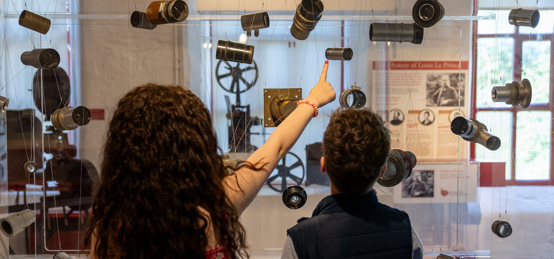 Two children looking at objects at Leeds Industrial Museum