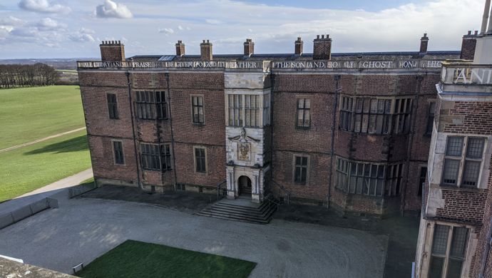 A view of Temple Newsam House from the roof