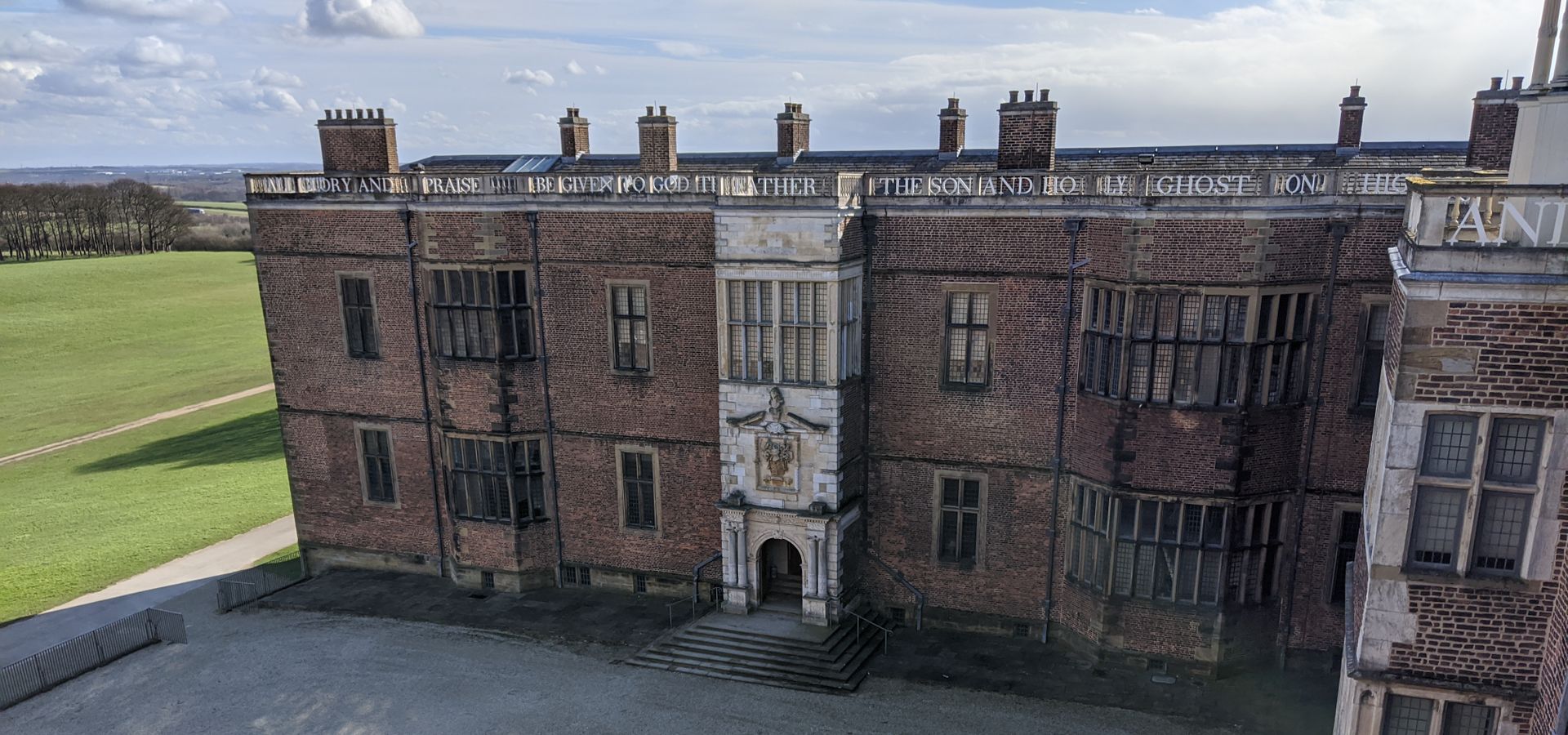 A view of Temple Newsam House from the roof