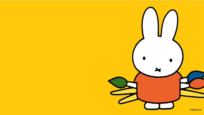 miffy holding 3 paintbrushes