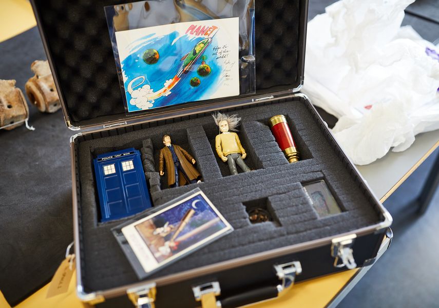 A Doctor Who primary school membership box with a Tardis and Doctor Who characters in.