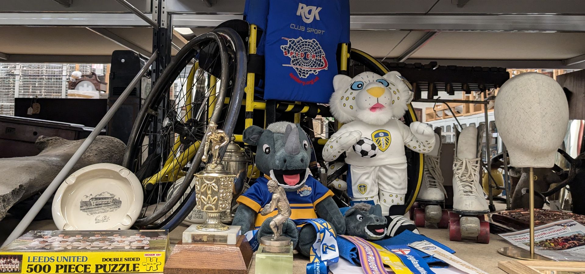 A group of sporting memorabilia