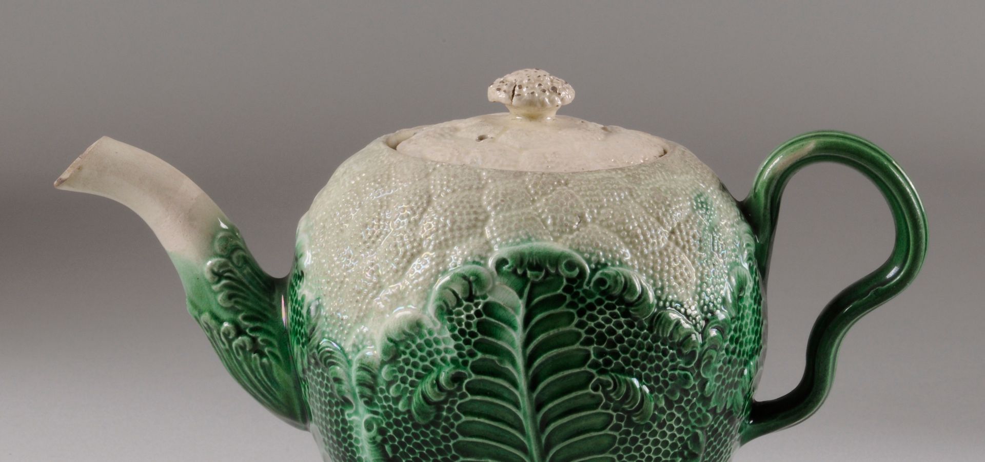 A cauliflower designed teapot from Temple Newsam's collection