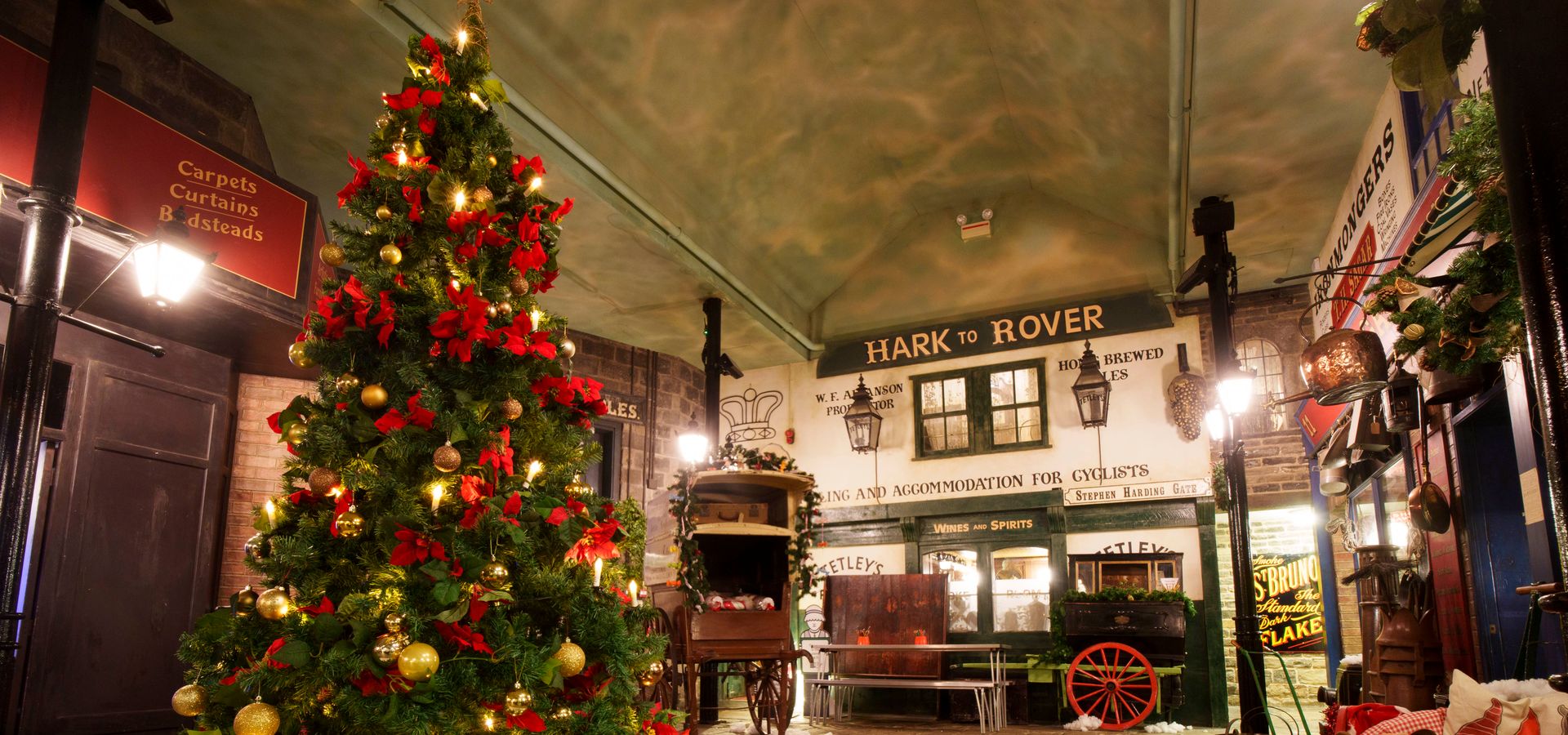 Abbey House Museum christmas tree in the Victorian Streets