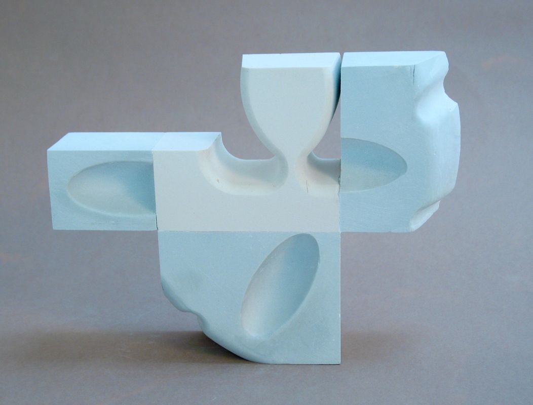 A blue sculpture by Garth Evans