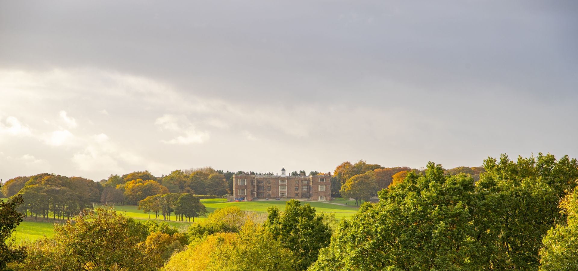 A  view of Temple Newsam House from the far end of the estate