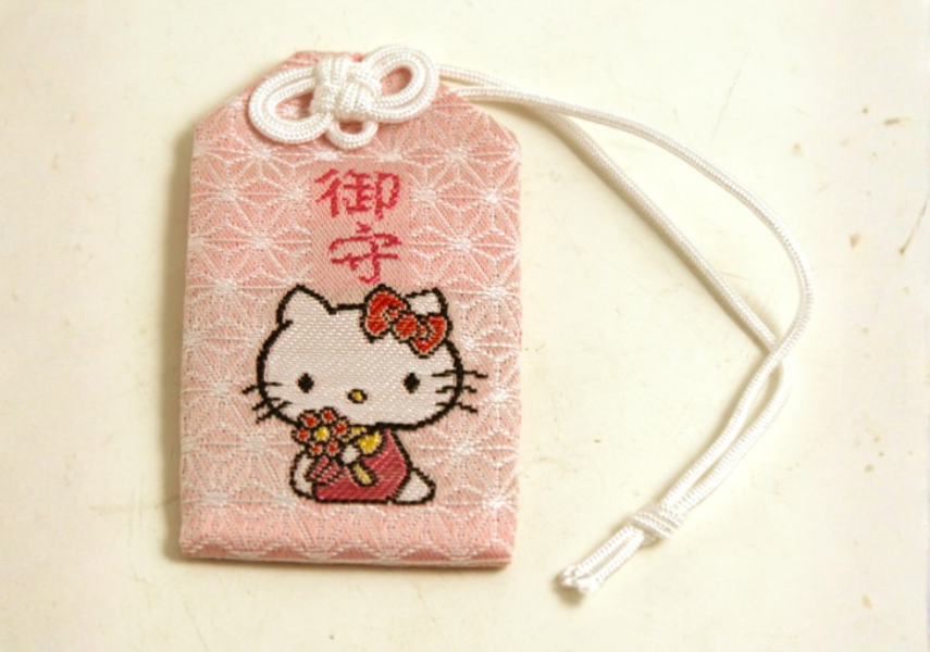 A cat cartoon on a mini charm token