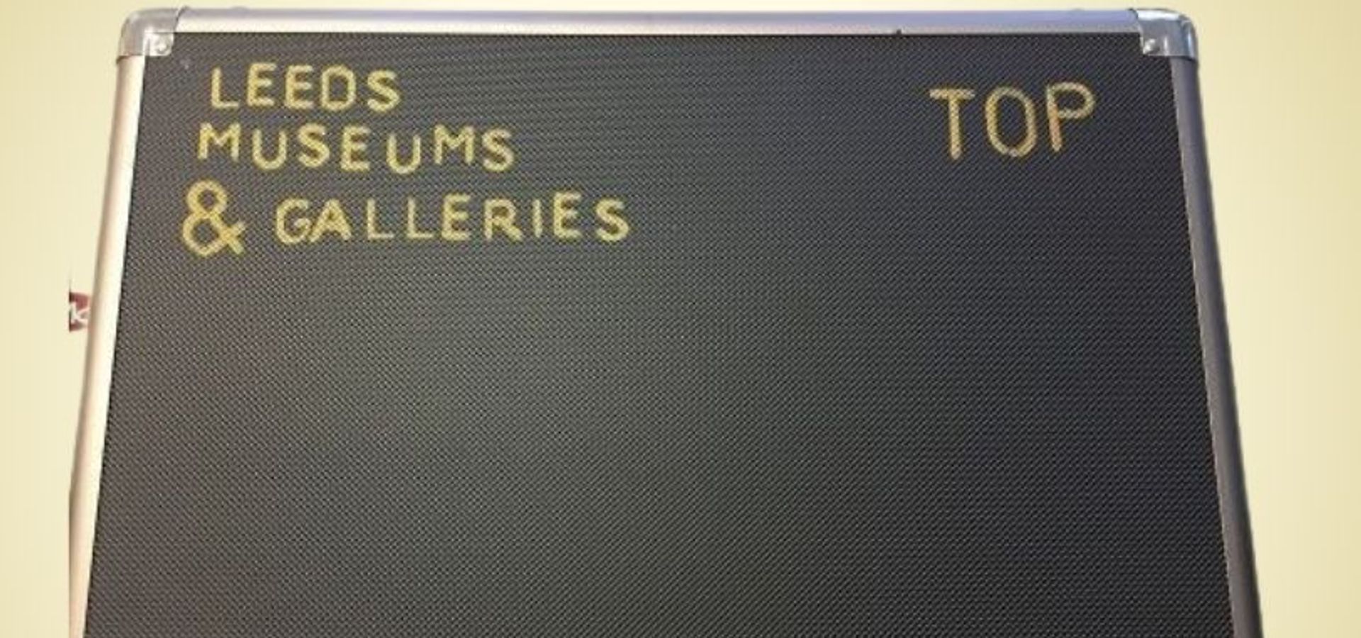 Box with text reading "Leeds museums and galleries: Space"