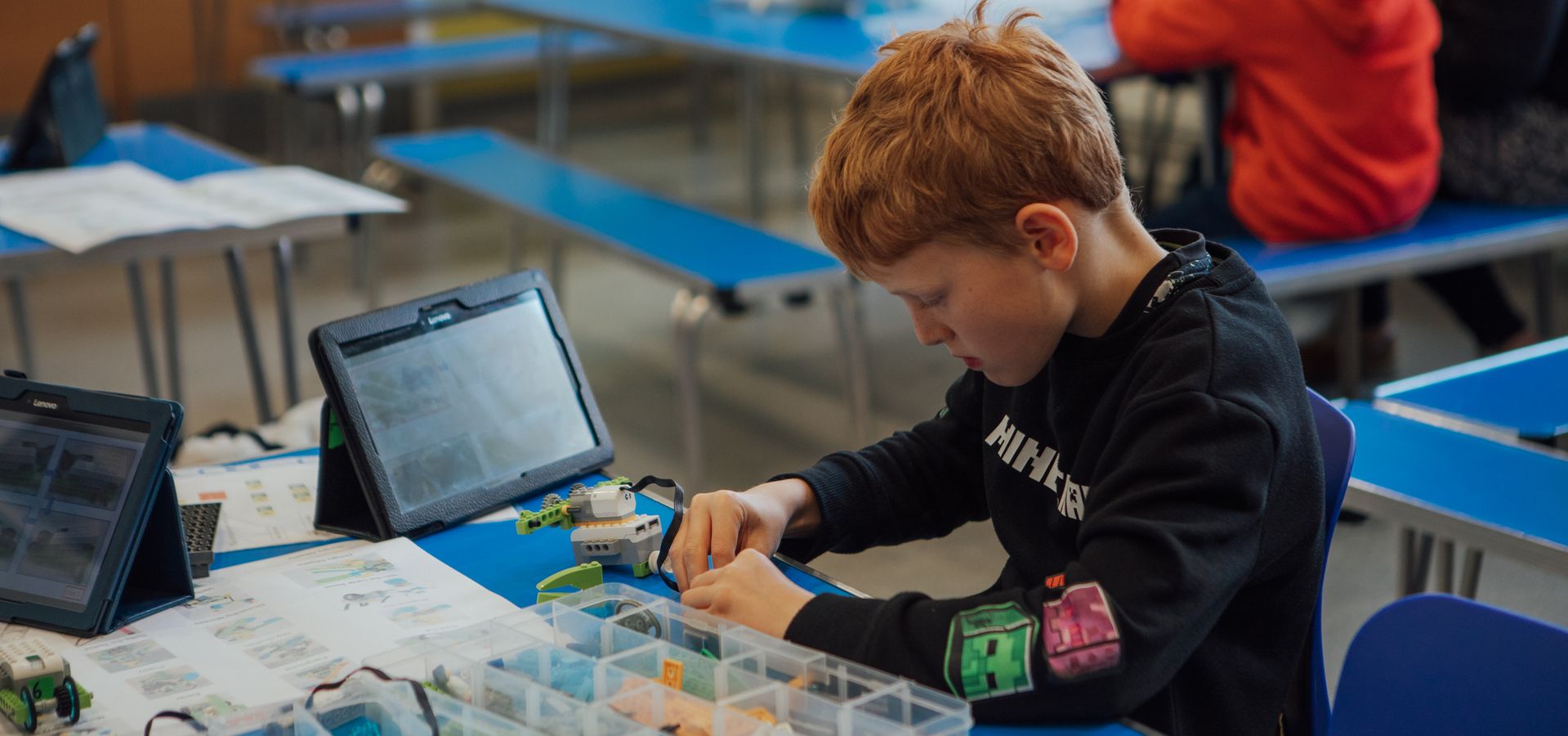 child doing a craft activity