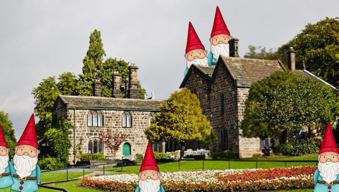 Illustrated gnomes hiding around Abbey House Museum