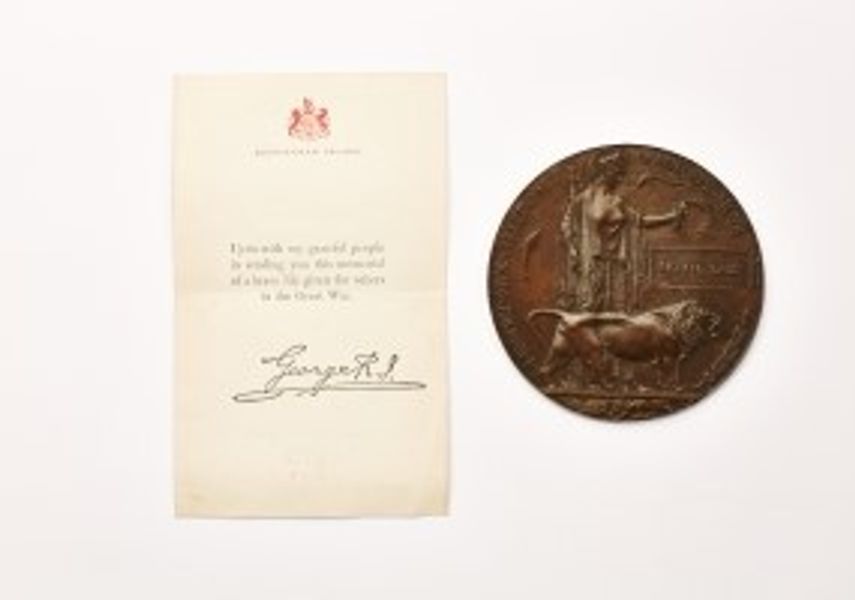 A coin and letter