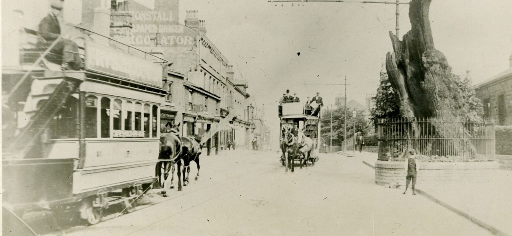 Horse pulled trams in Leeds