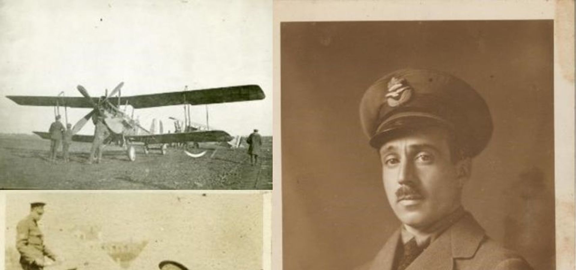 British RE8 airplane and Captain James Walker Foreman  photograph