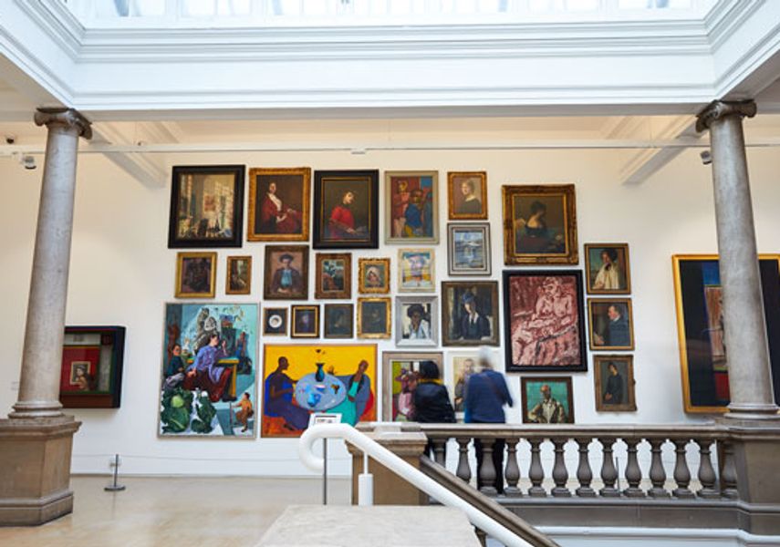 A display of paintings at Leeds Art Gallery